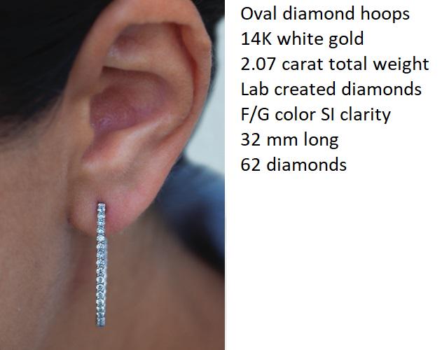 Hoops- 14K Gold Lab-Grown Diamond Inside-Out Hoop Earrings: F/G Color, SI Clarity
