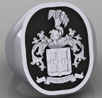 Family Crest custom Signet Ring, Solid Gold or Sterling Silver
