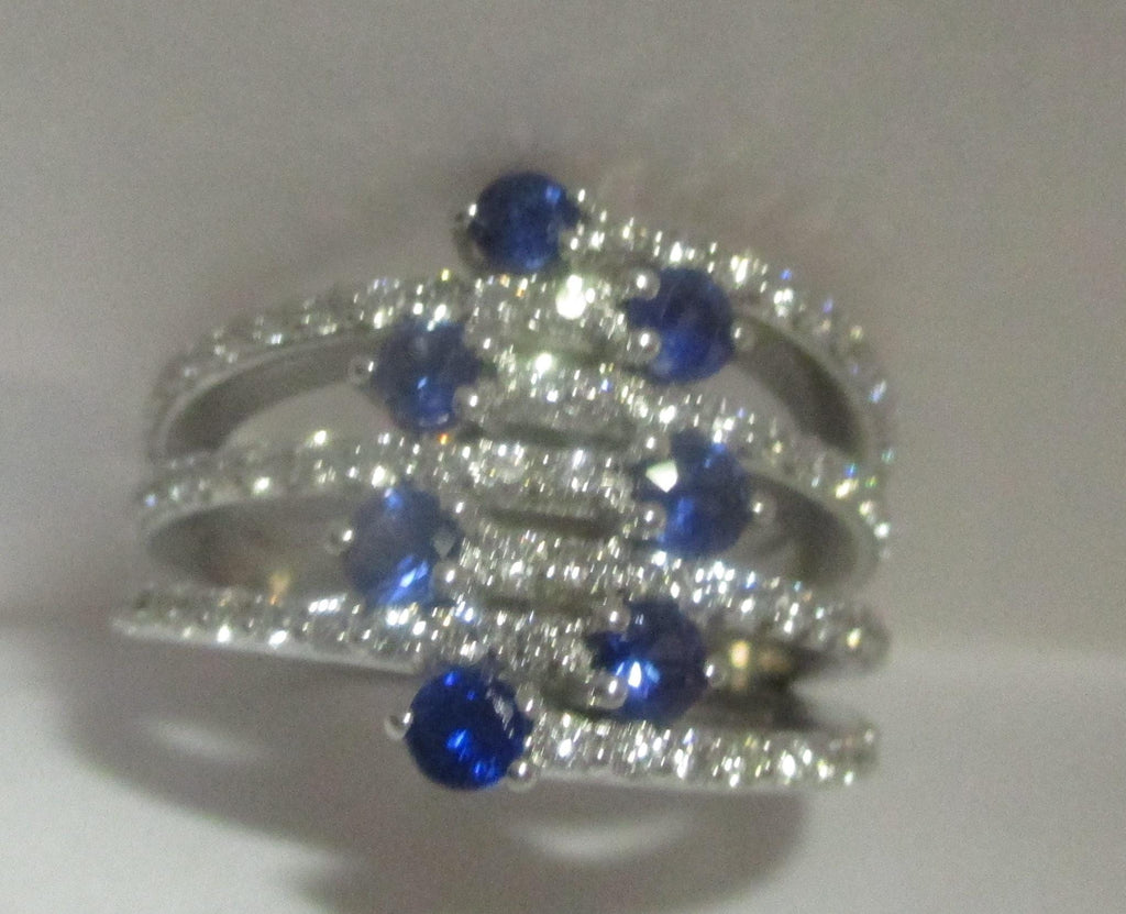 Sapphire and Diamond Statement Ring: 14K Gold Custom Birthstone
