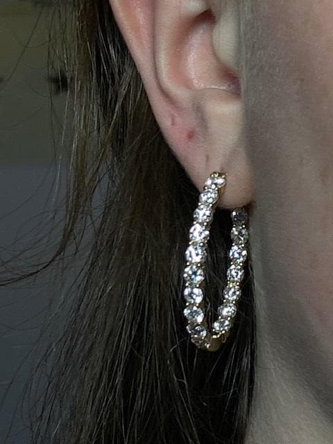 Hoops- 14K Gold Lab-Grown Diamond Inside-Out Hoop Earrings: F/G Color, SI Clarity