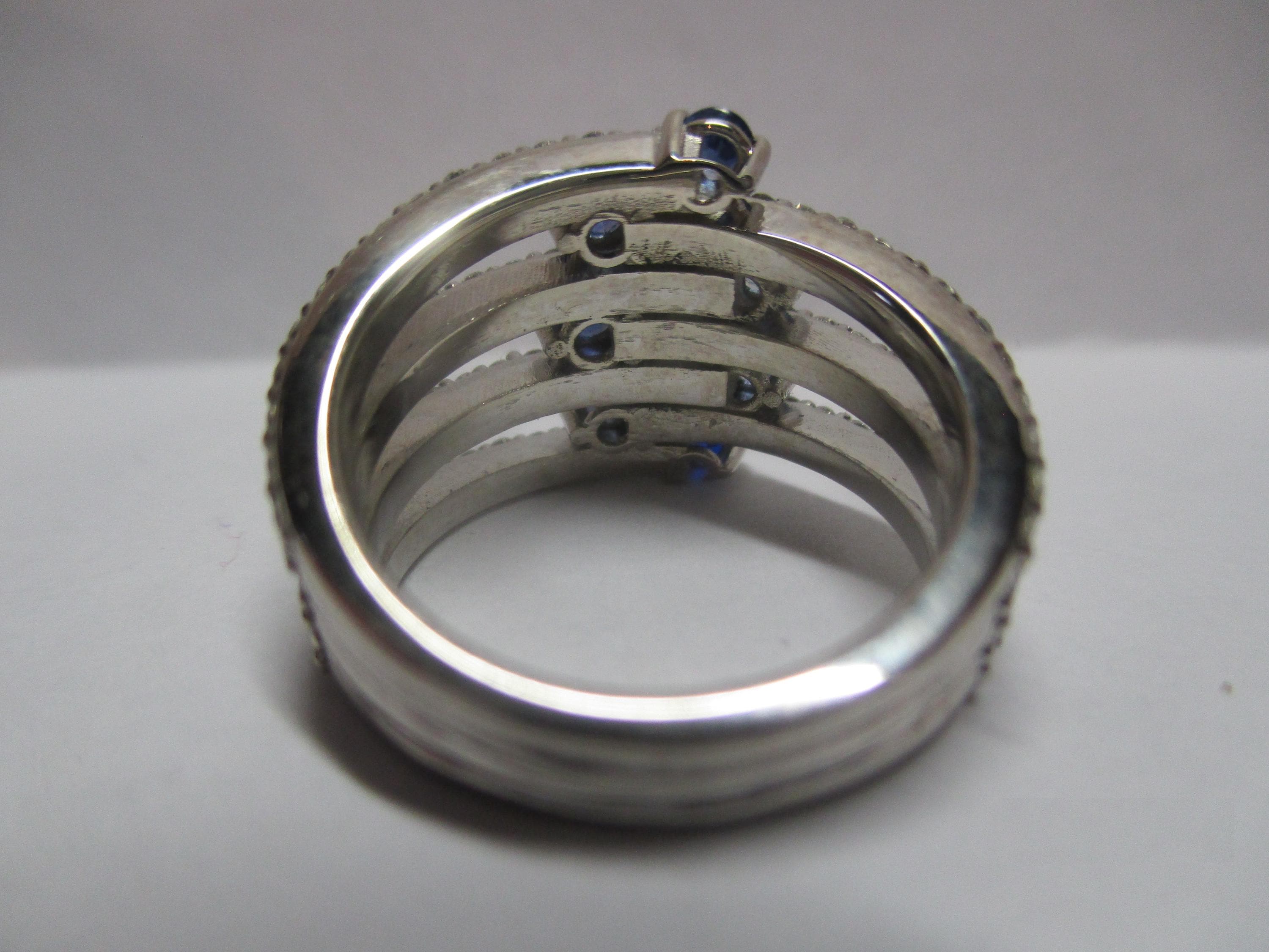 Sapphire and Diamond Statement Ring: 14K Gold Custom Birthstone