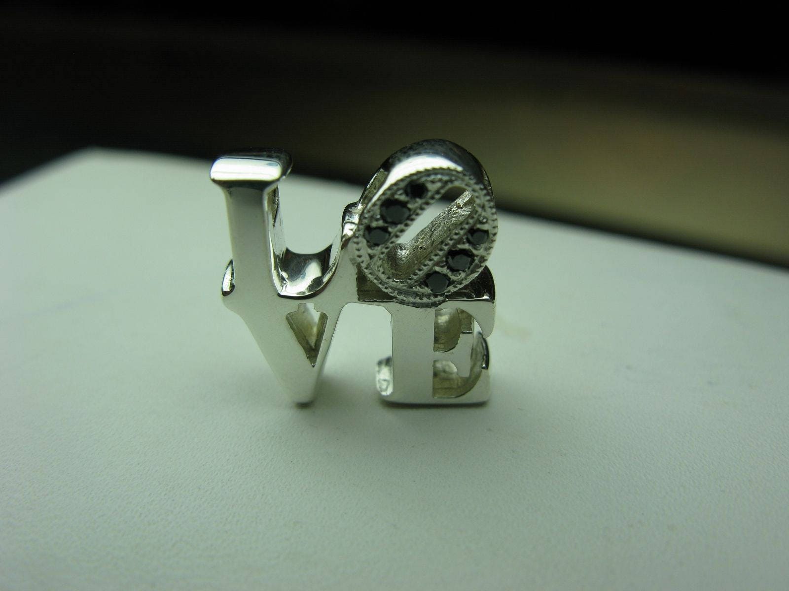 Sterling Silver Love Pendant Necklace - Handmade