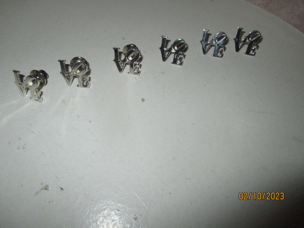 Tie pin LOVE or cuff link custom made in Sterling silver