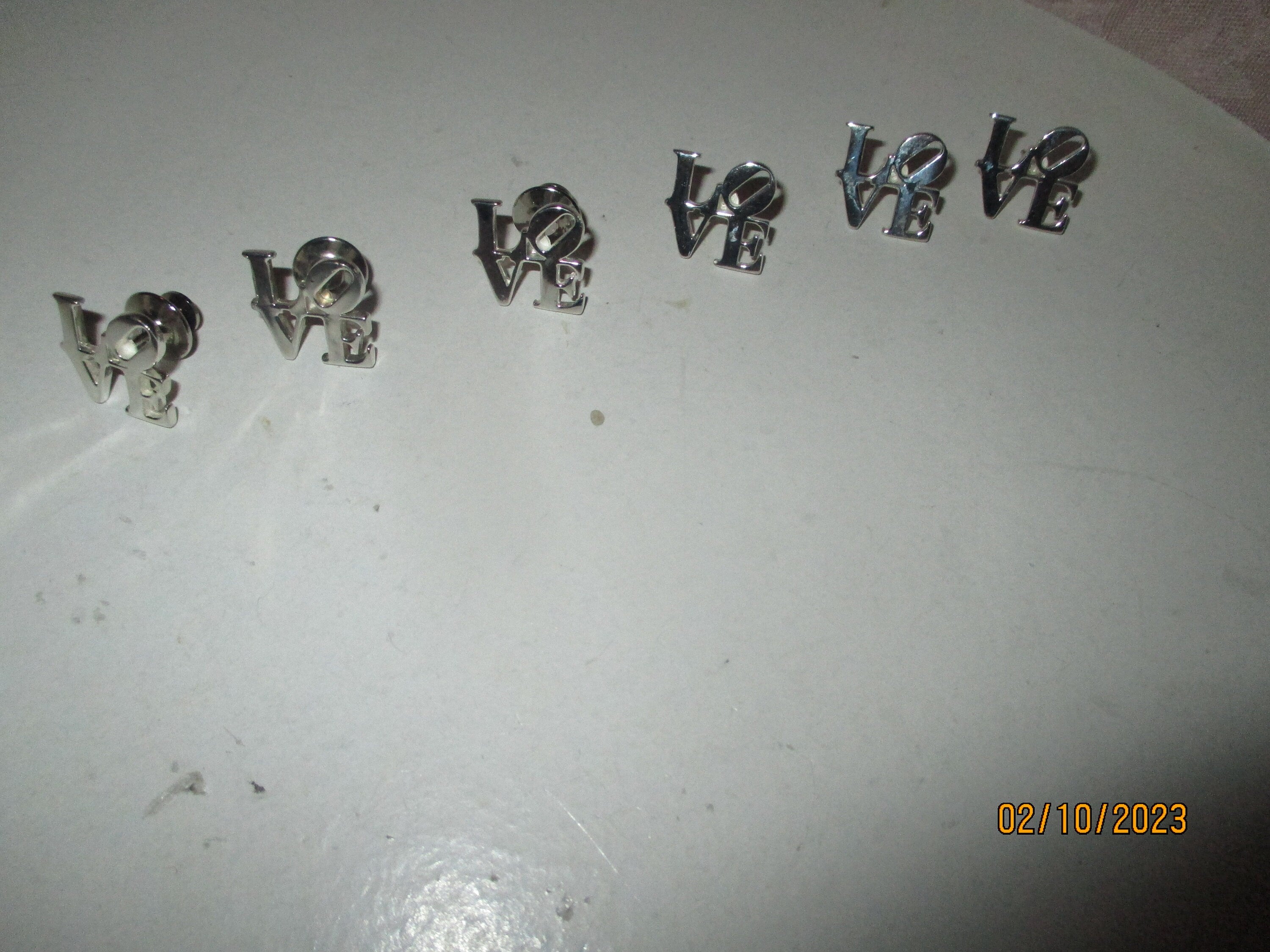 Tie pin LOVE or cuff link custom made in Sterling silver