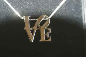 Love Pendant Necklace: Chunky Statement Jewelry Also available in sterling silver