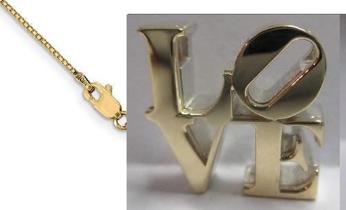 Sterling Silver Love Pendant Necklace - Handmade