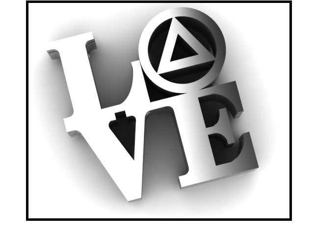 Sober Anniversary Gift recovery AA NA Love Ring in sterling silver
