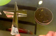 Cross-Carpenters cross  unique handmade modern design in Sterling Silvercan be set with birthstones or gemstones of your choice. Custom engraving available.