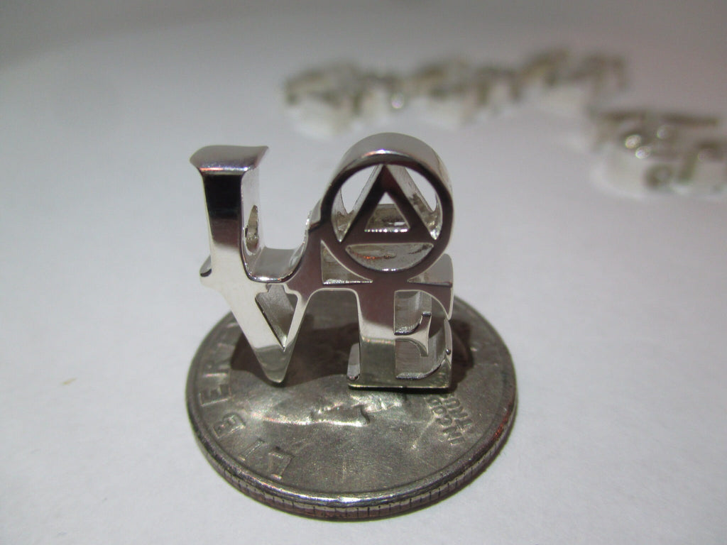 Sober Anniversary Gift recovery AA NA Love Ring in sterling silver