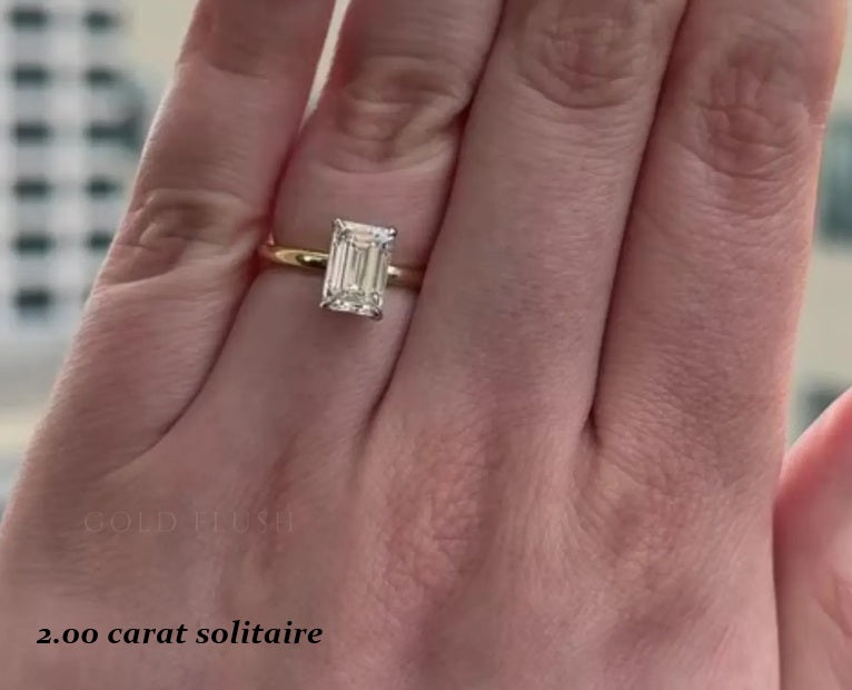 2.00 to 3.00 Carat D color VVS1 Emerald cut Diamond engagement ring solitaire