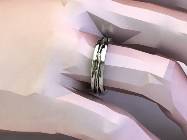 Crown of Thorns Sterling Silver Wedding Band – Wide Band Ring