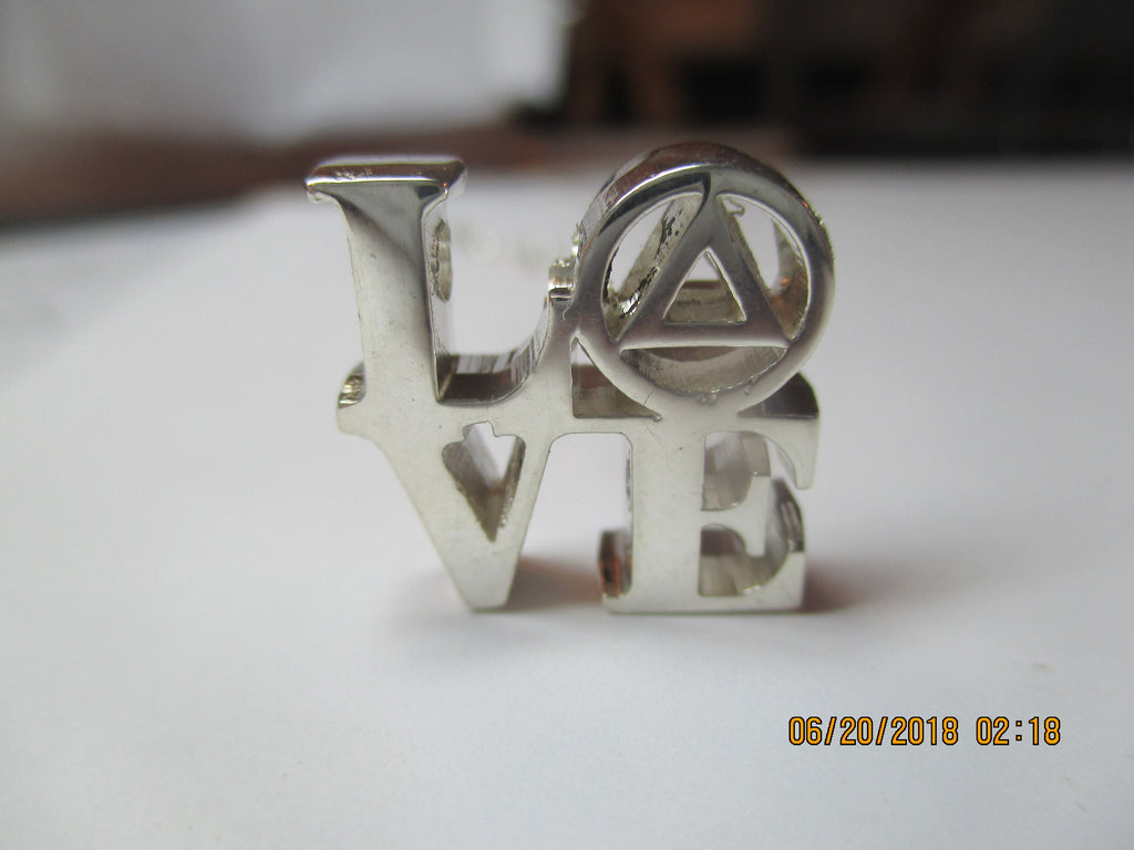 Sober Anniversary Gift recovery AA NA Love Ring in sterling silver