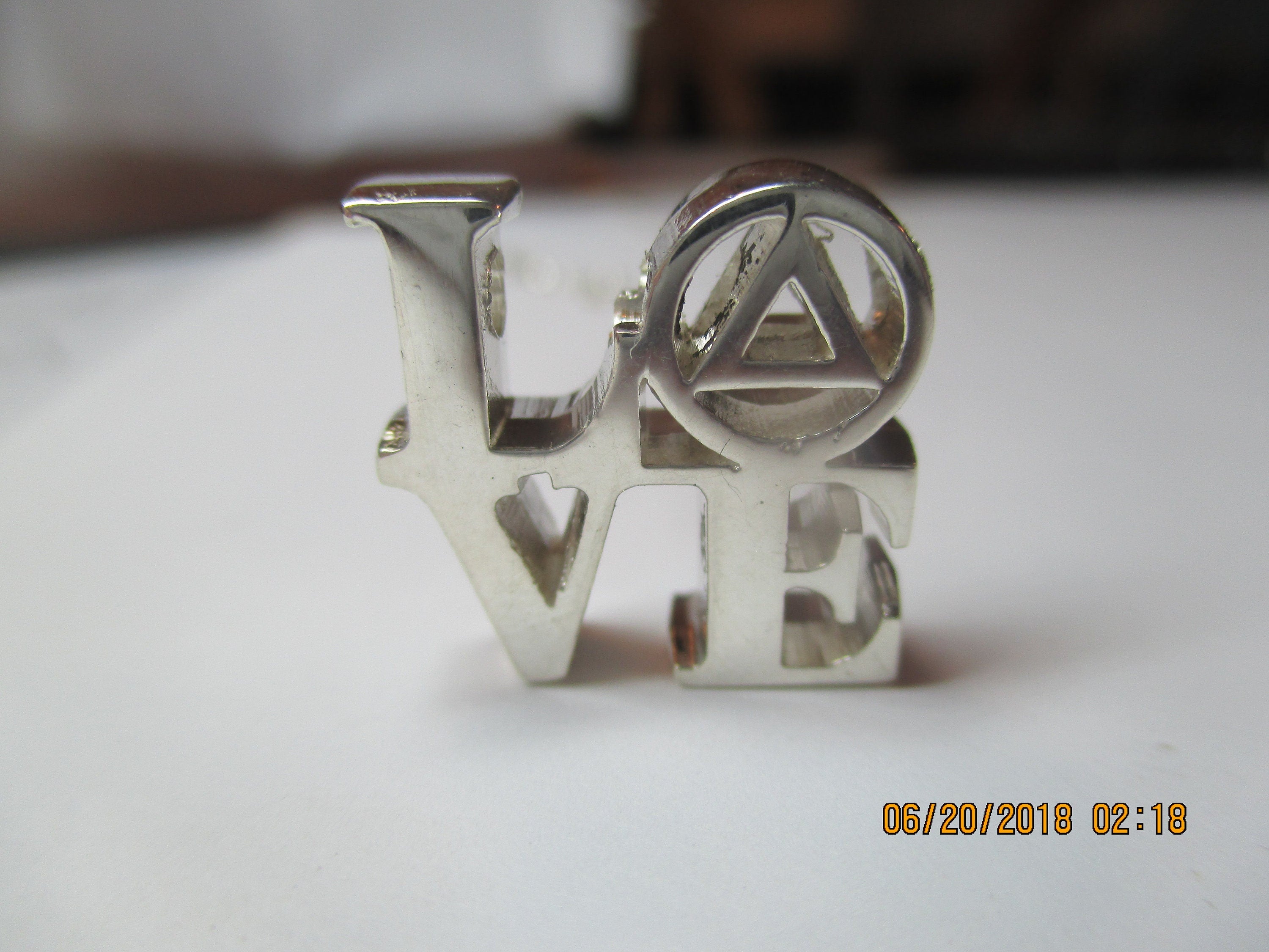 Sober Anniversary Gift AA NA Love Ring in sterling silver