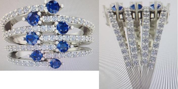 Sapphire and Diamond Statement Ring: 14K Gold Custom Birthstone