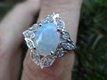 Opal Engagement Ring: 14K gold, Australian Opal & Diamond