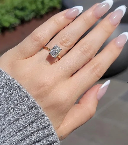 2.00 to 3.00 Carat D color VVS1 Emerald cut Diamond engagement ring solitaire