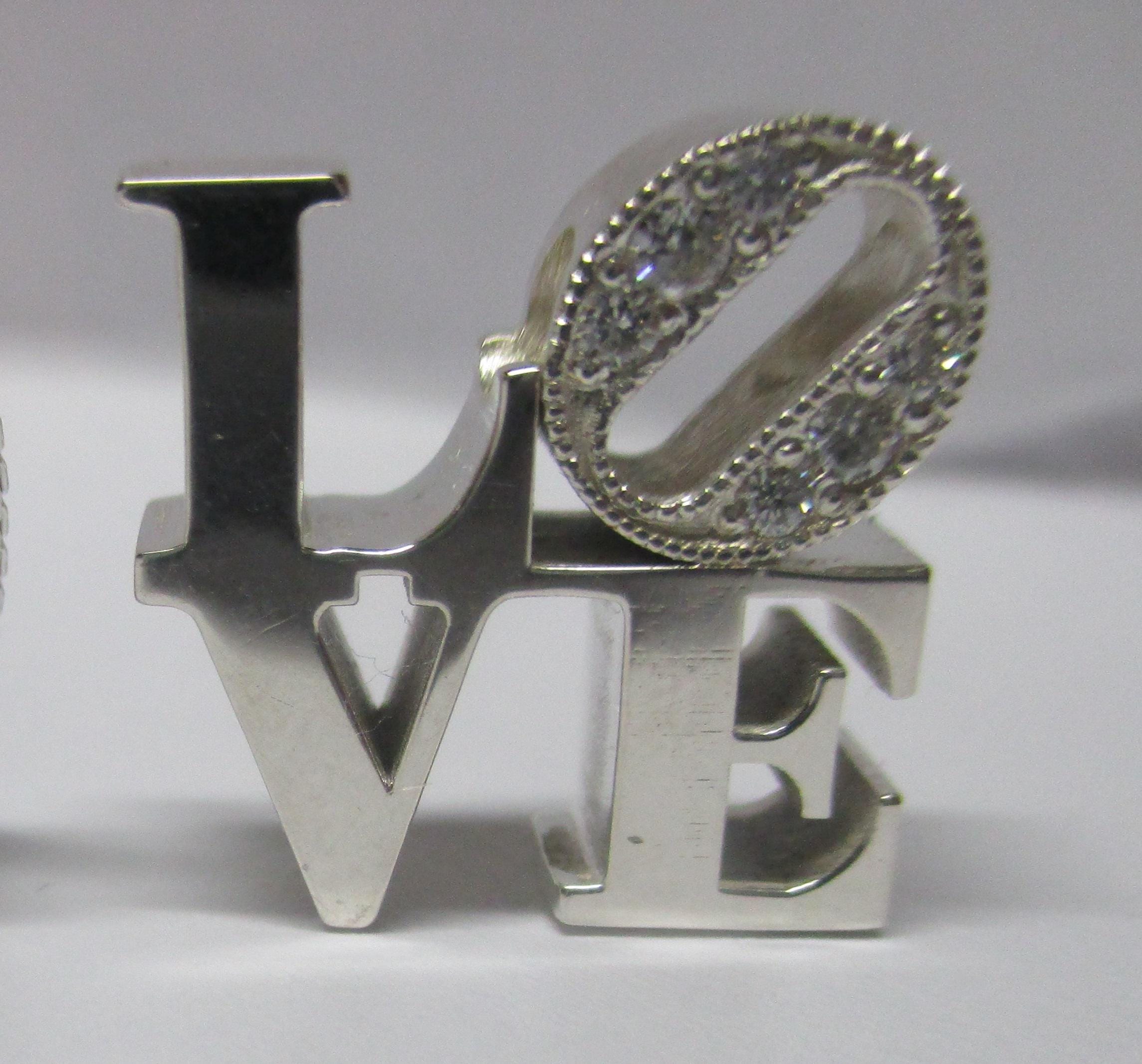 Sterling Silver Love Pendant Necklace - Handmade