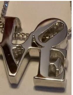 Sterling Silver Love Pendant Necklace - Handmade