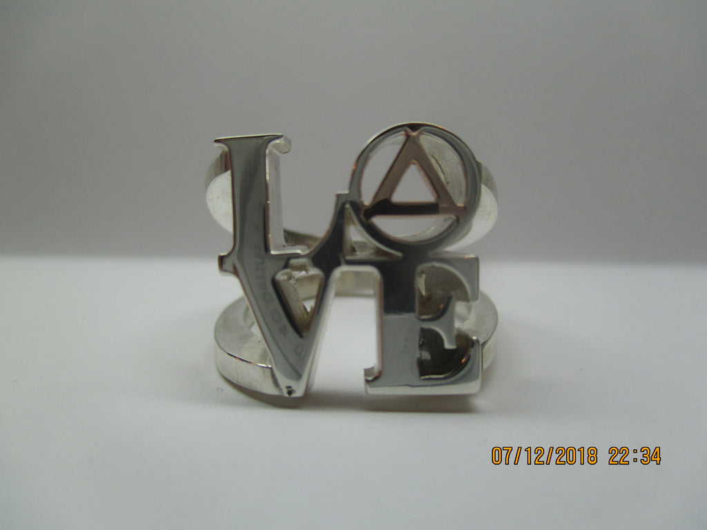 Sober Anniversary Gift recovery AA NA Love Ring in sterling silver