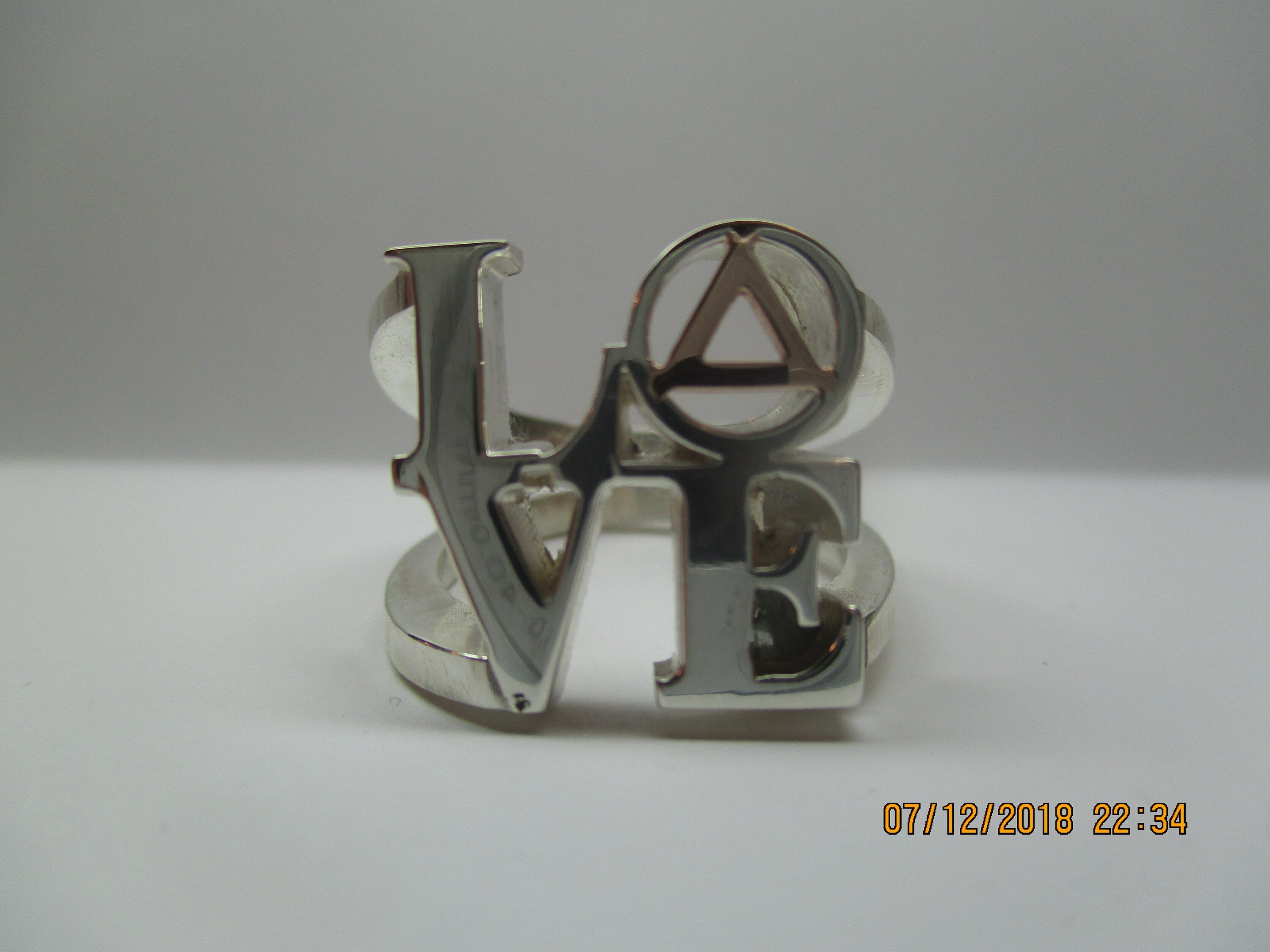 Sober Anniversary Gift AA NA Love Ring in sterling silver