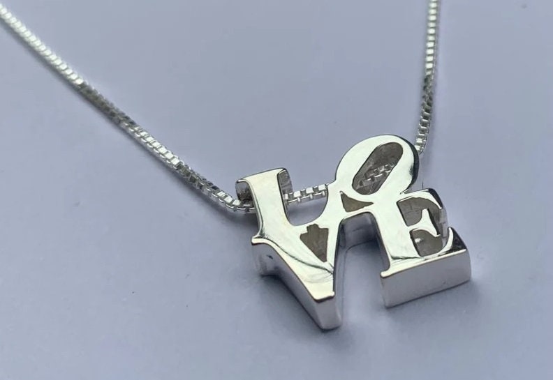 Love Pendant Necklace: Chunky Statement Jewelry Also available in sterling silver