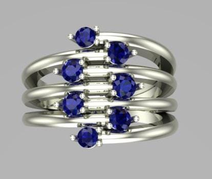Sapphire and Diamond Statement Ring: 14K Gold Custom Birthstone