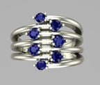 Sapphire and Diamond Statement Ring: 14K Gold Custom Birthstone