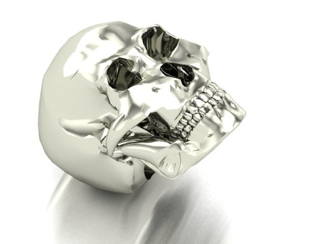 Skull Earrings: custom higly detailed Sterling Silver or 14K Studs with Black Diamond Eyes