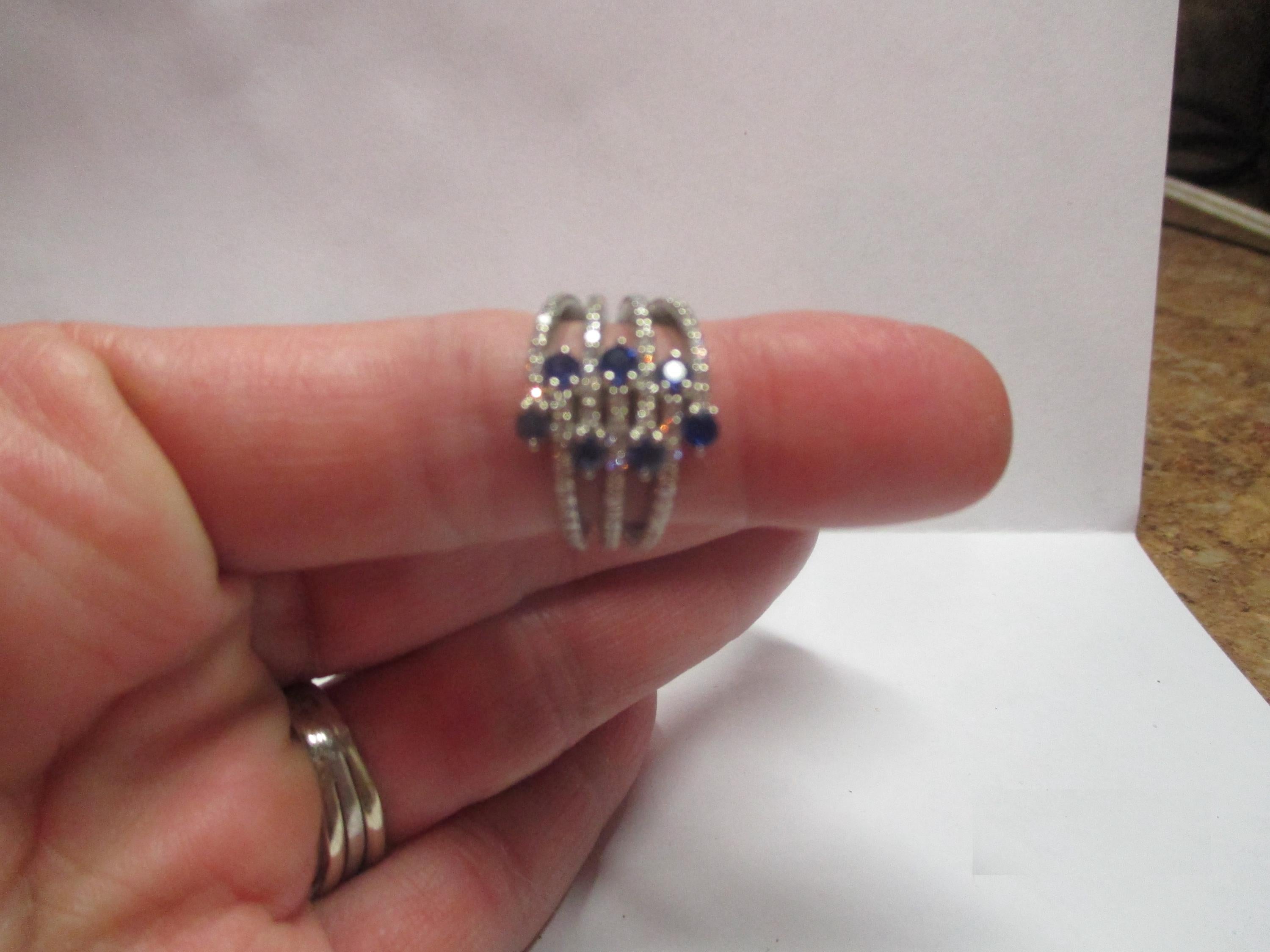 Sapphire and Diamond Statement Ring: 14K Gold Custom Birthstone