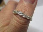 Handmade 14K White Gold Diamond Elven Leaf Eternity Ring