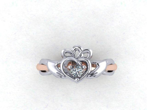 14k Gold Claddagh Ring: Celtic Irish Engagement or Promise Ring