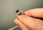 Black Diamond Halo Engagement Ring: 14K White Gold, .43ctw Diamonds