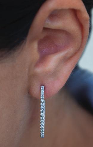 Hoops- 14K Gold Lab-Grown Diamond Inside-Out Hoop Earrings: F/G Color, SI Clarity