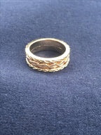 Handmade 14K White Gold Diamond Elven Leaf Eternity Ring