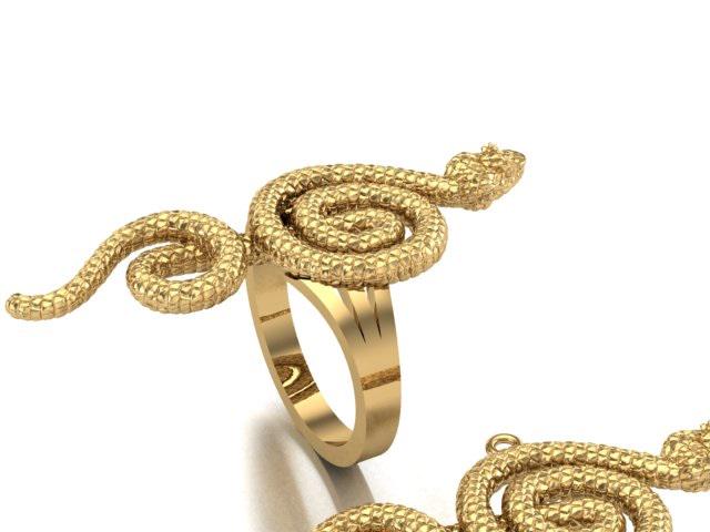 Eyelash Viper Snake Ring, necklace : Solid 14k Gold or Sterling Silver