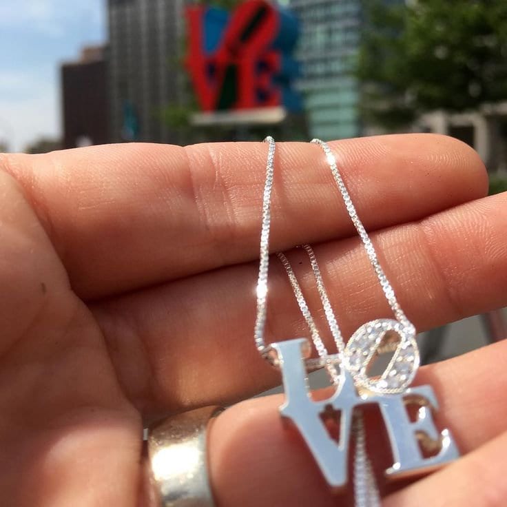 Love Pendant Necklace: Chunky Statement Jewelry Also available in sterling silver