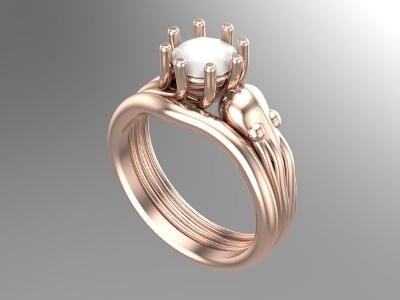 Octopus and Squid rings in Sterling Silver or 14K, Sea Creature Jewelry