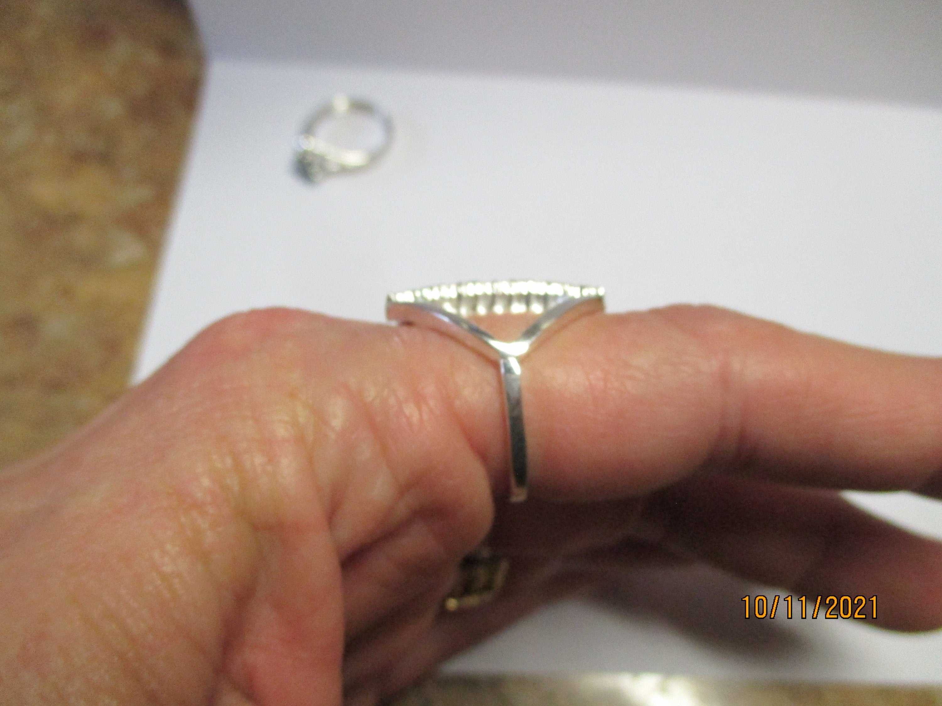 Handmade Sterling Silver Diamond Fashion Ring