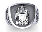 Family Crest custom Signet Ring, Solid Gold or Sterling Silver