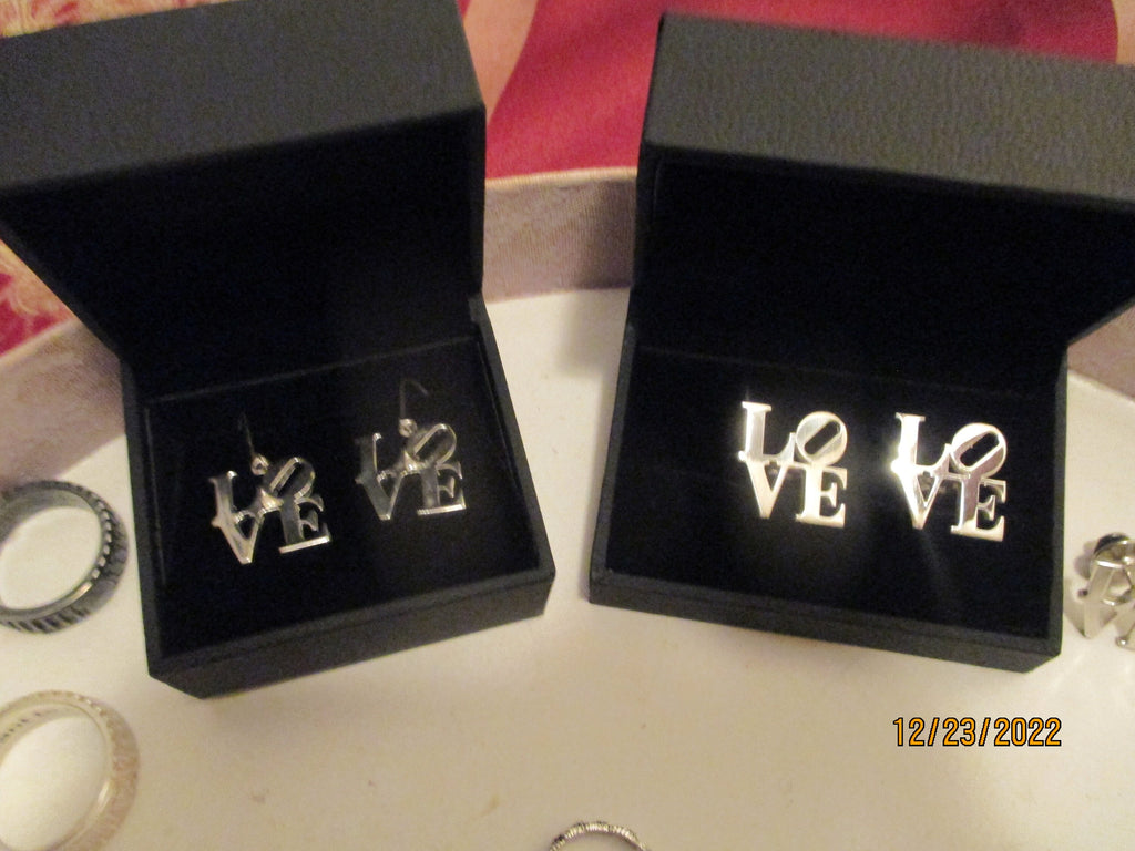 Tie pin LOVE or cuff link custom made in Sterling silver