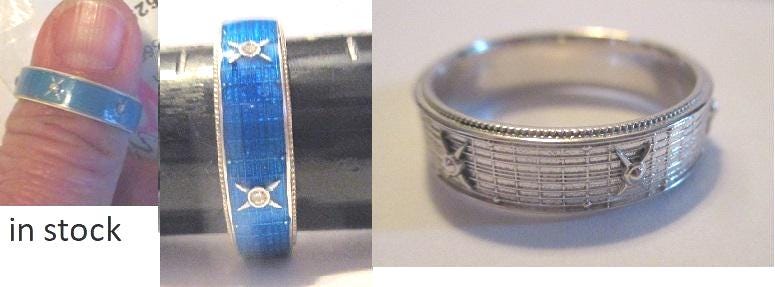 Men's Gamer Ring: Enamel & Diamond Accent, Promise Ring