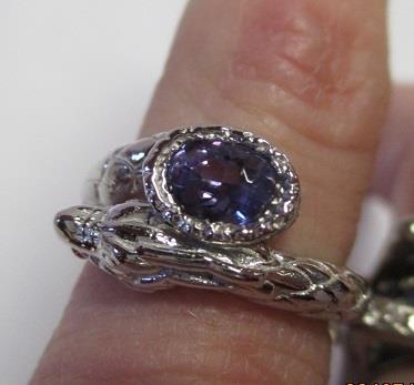 14k Gold fabulous Dragon Ring set with an Oval diamond or gemstone and a Ruby Accentcomes with an official game of Thrones hat