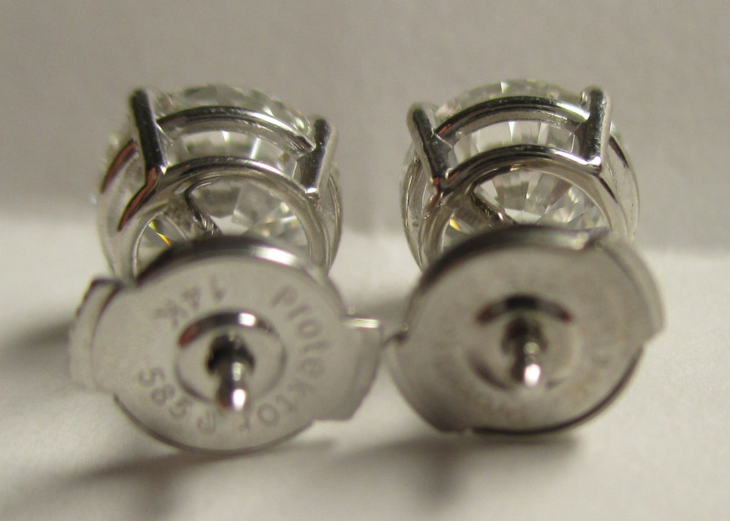 Natural diamond stud earrings .33 Ct. tw. to 2.50 Ct. tw. in solid 14K gold with screw backs or Guardian backs