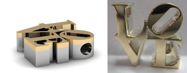 Sterling Silver Love Pendant Necklace - Handmade