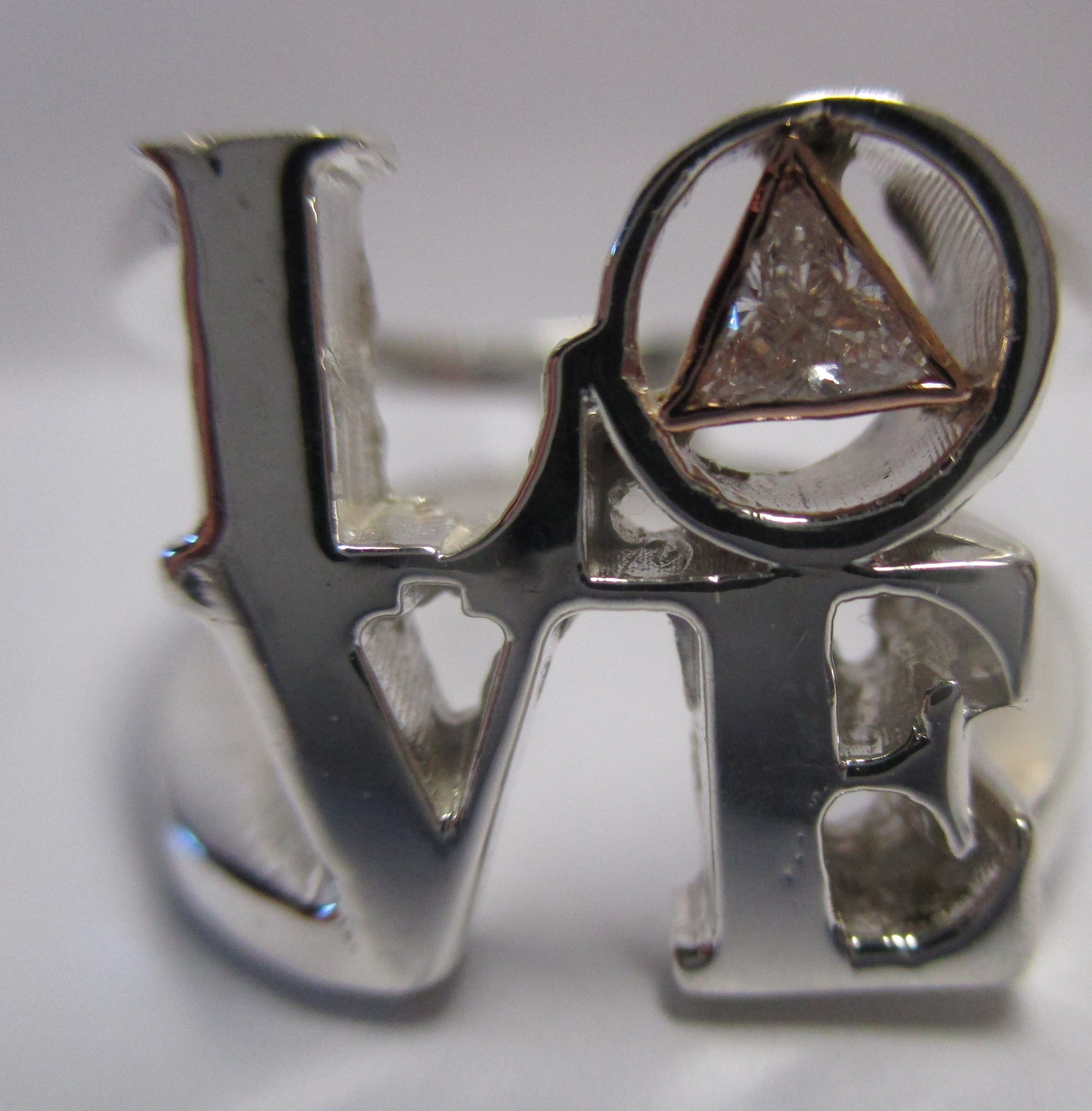 Sober Anniversary Gift recovery AA NA Love Ring in sterling silver