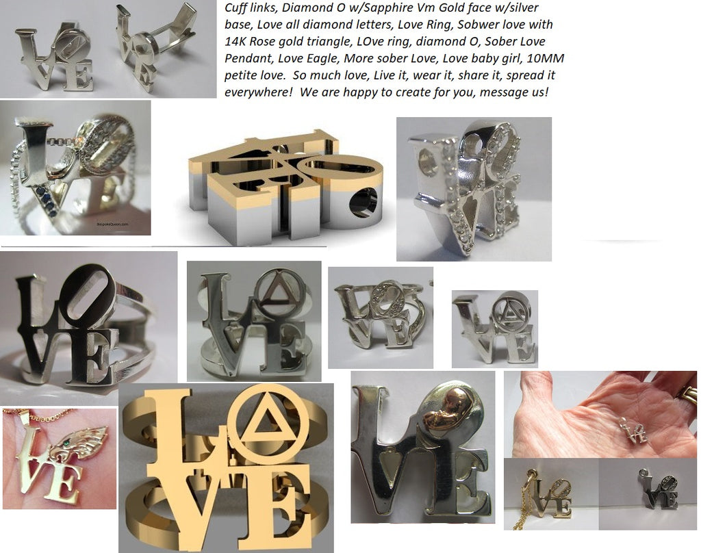 Love Pendant Necklace: Chunky Statement Jewelry Also available in sterling silver