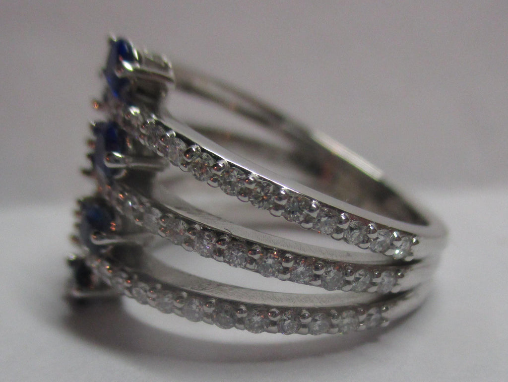 Sapphire and Diamond Statement Ring: 14K Gold Custom Birthstone