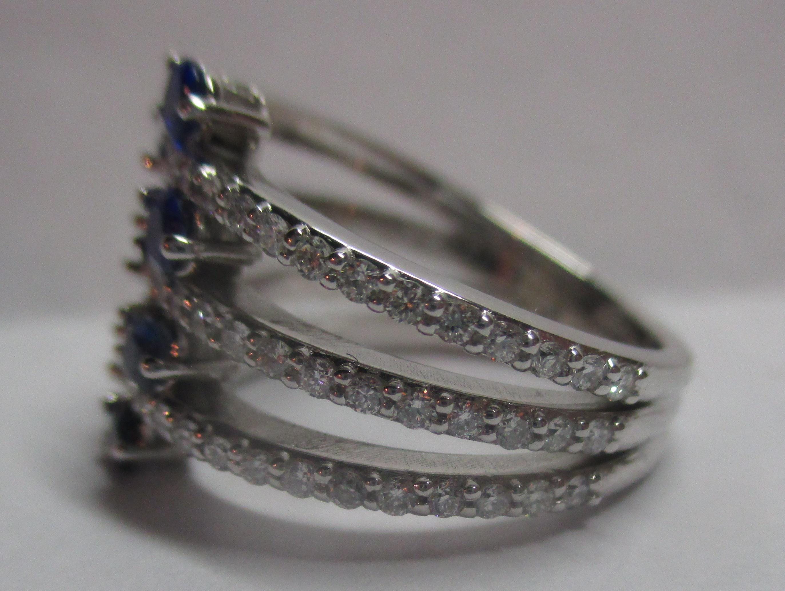 Sapphire and Diamond Statement Ring: 14K Gold Custom Birthstone