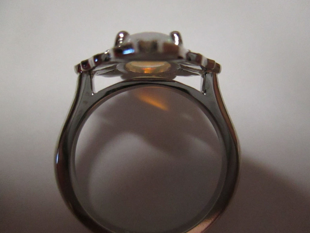 Opal Engagement Ring: 14K gold, Australian Opal & Diamond