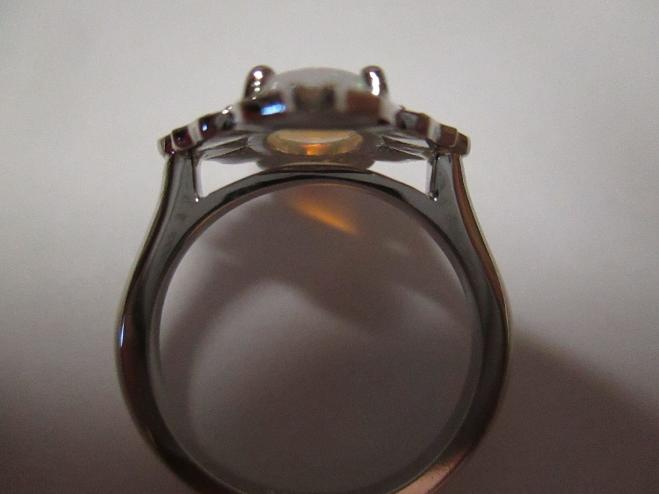 Opal Engagement Ring: 14K gold, Australian Opal & Diamond